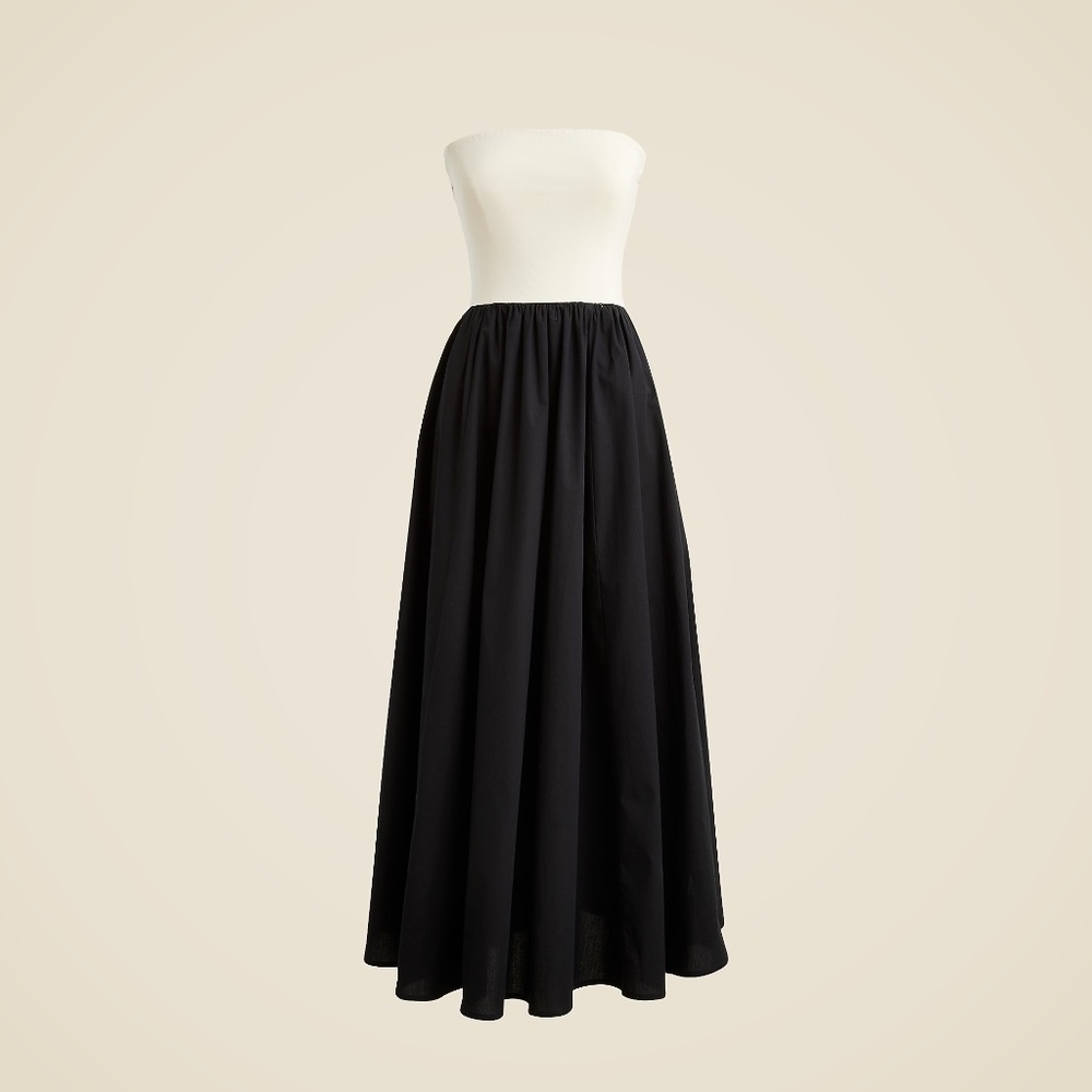 New JCREW Size XXS Strapless Colorblock Mixy Dress Black & Natural $128 CJ391 - Picture 4 of 5